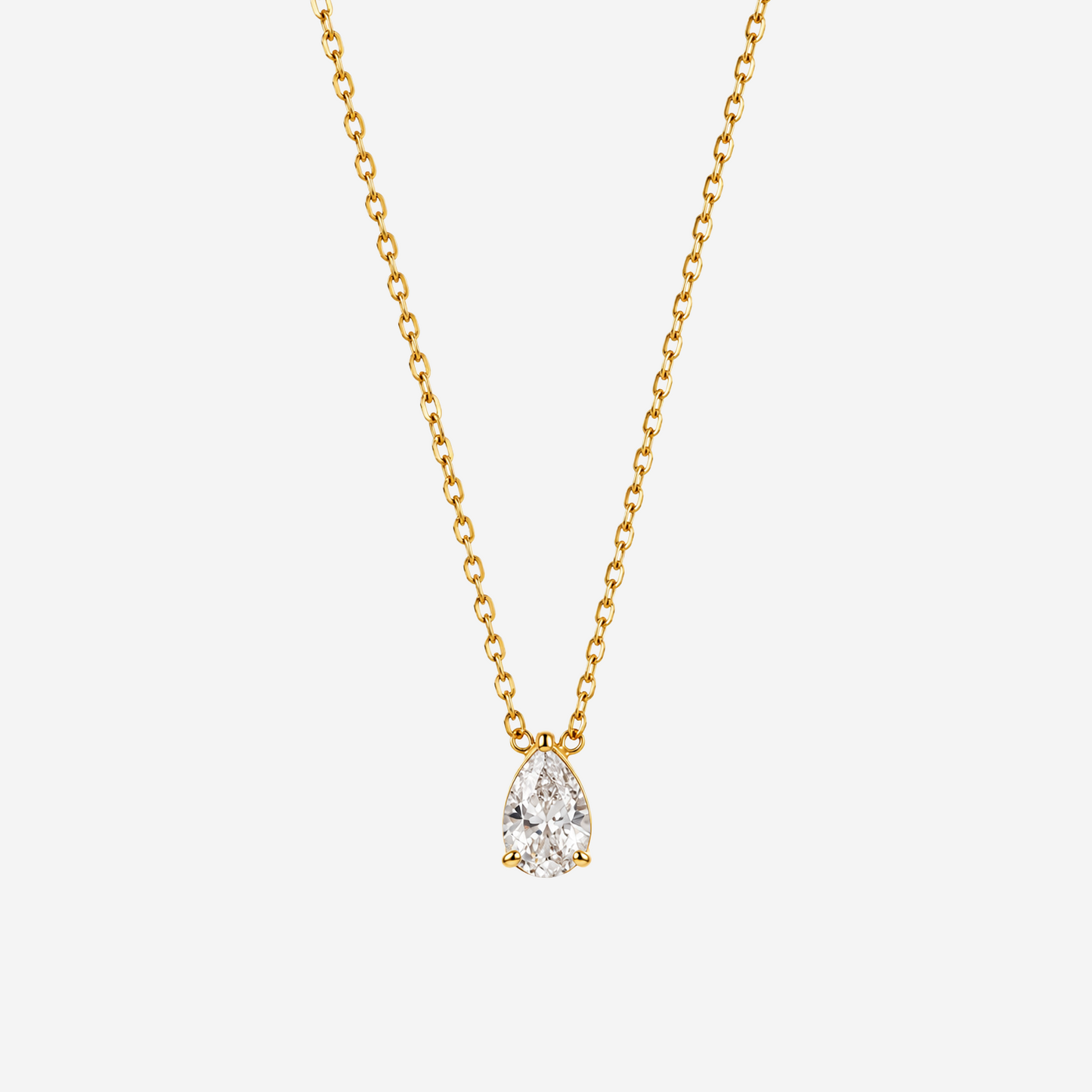 Gold-plated Titanium White Stone Necklace