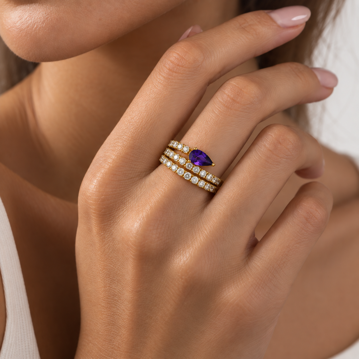 Titanium Gold Plated Ring