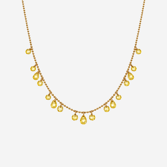 Gold Disc Charm Necklace