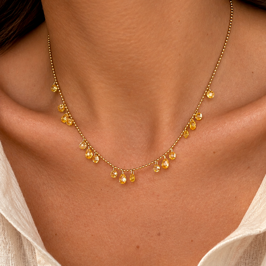 Gold Disc Charm Necklace
