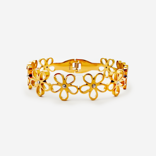 Gold-plated Titanium Italian Collection Bracelet Flower