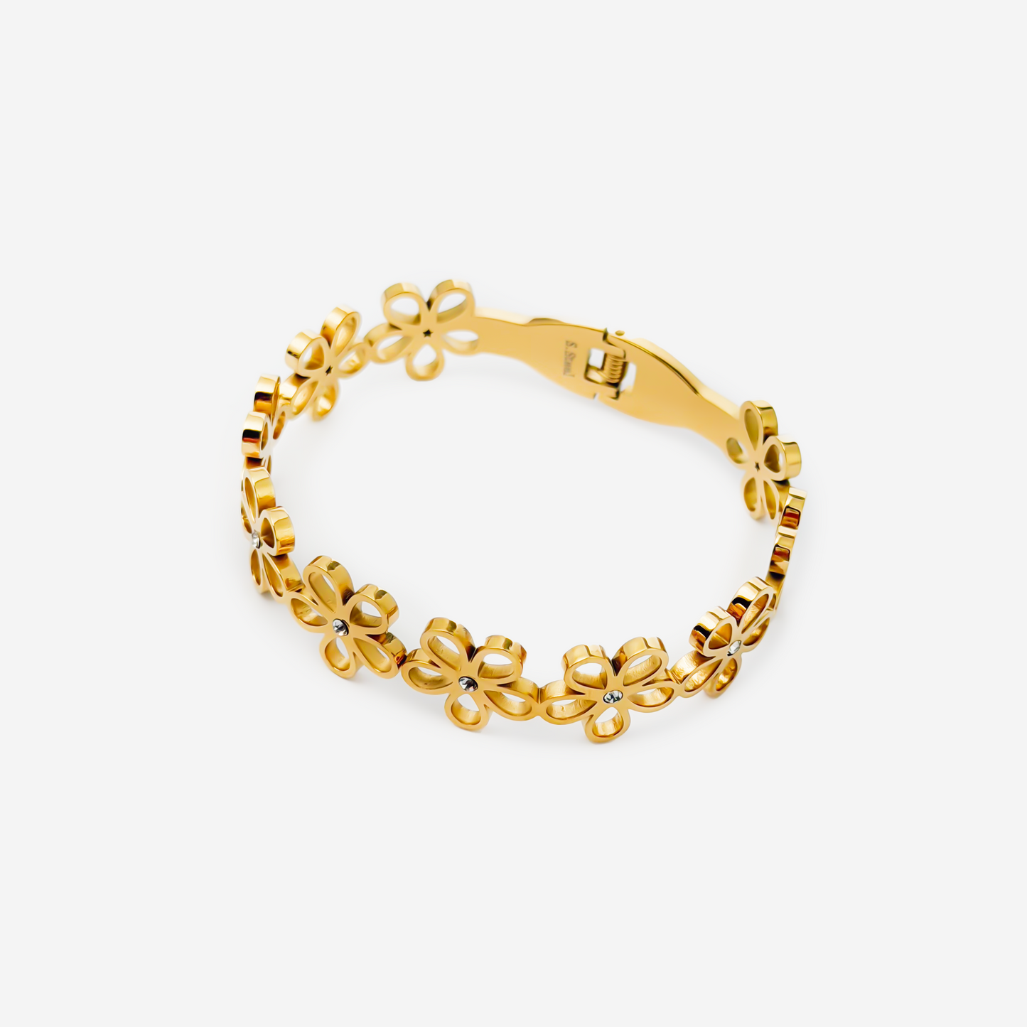 Gold-plated Titanium Italian Collection Bracelet Flower