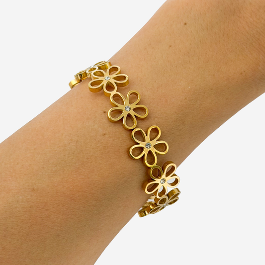 Gold-plated Titanium Italian Collection Bracelet Flower