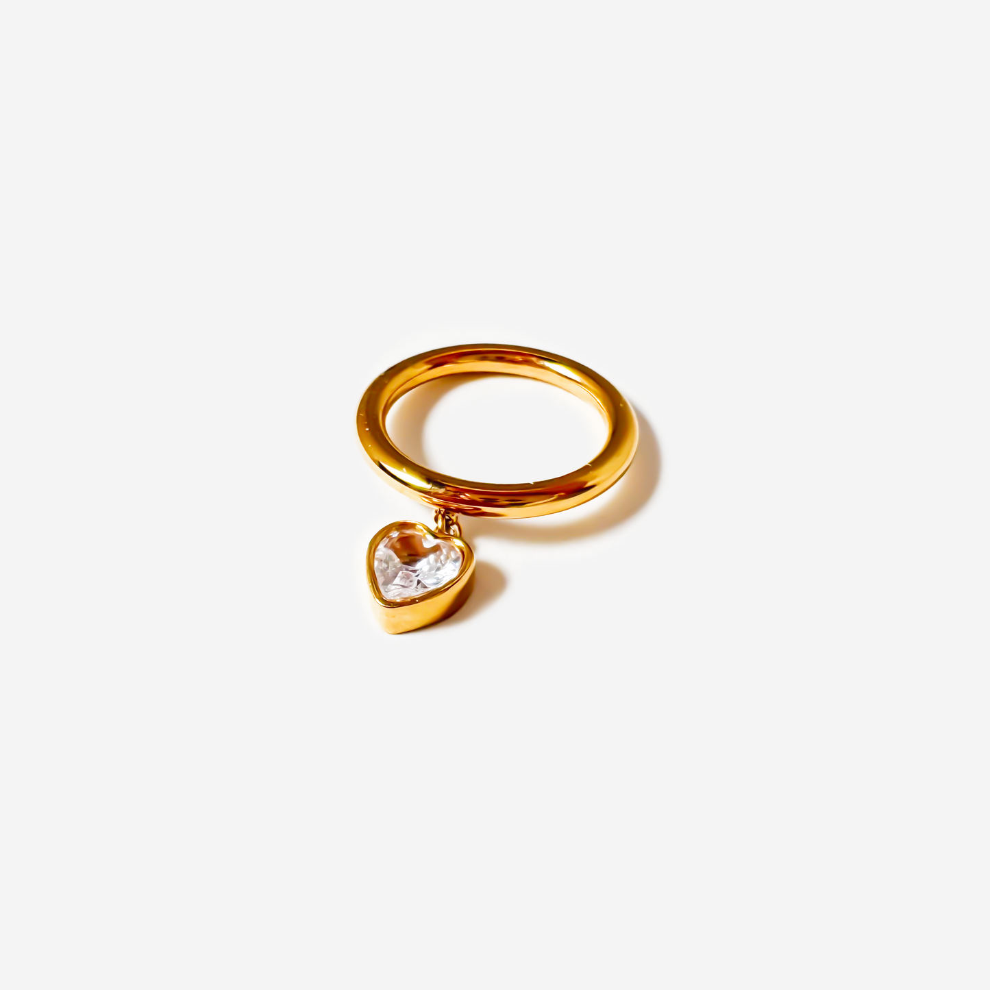 Gold-plated Titanium Heart Shaped Ring