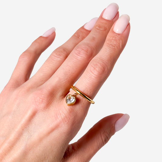 Gold-plated Titanium Heart Shaped Ring