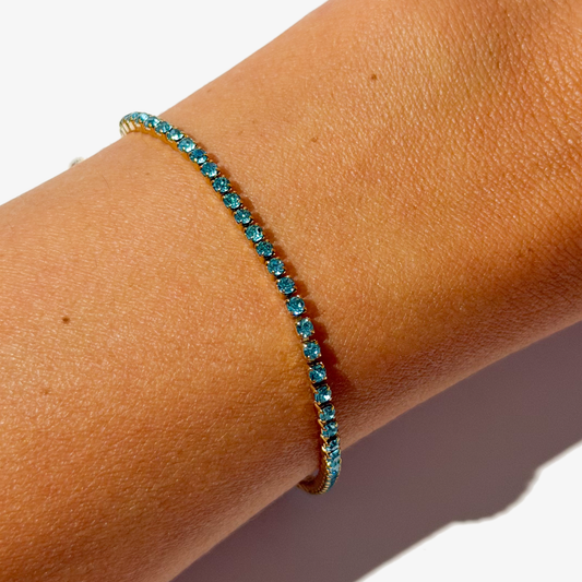 Gold-plated Titanium With White Stones Bracelet