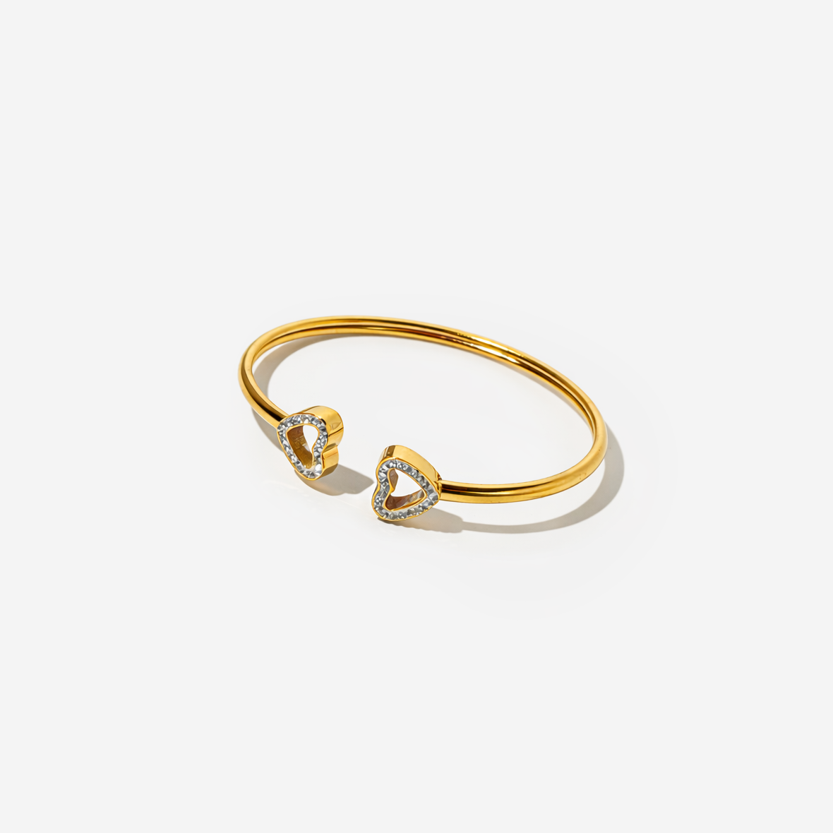 Gold-plated Titanium Heart Shaped Bracelet