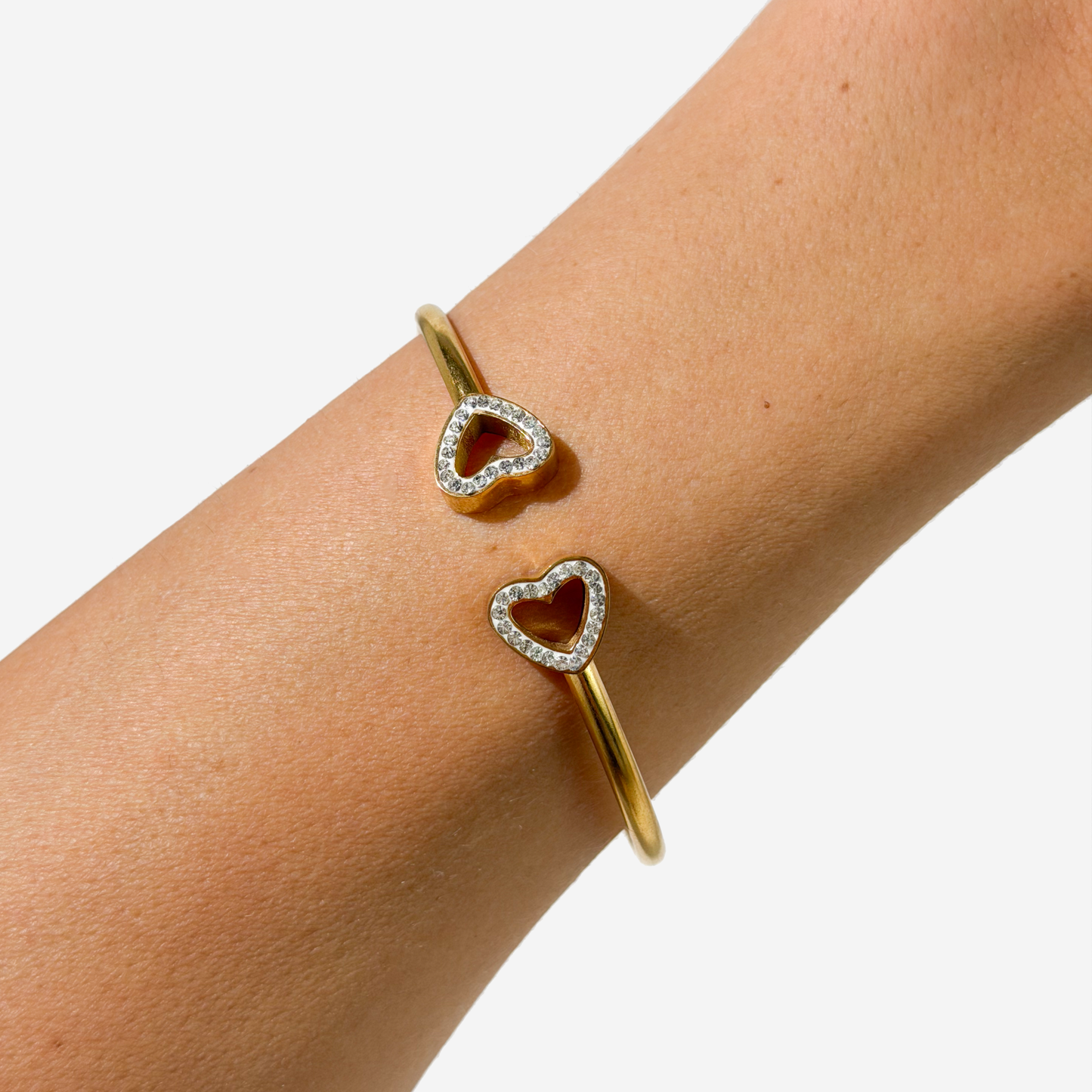 Gold-plated Titanium Heart Shaped Bracelet