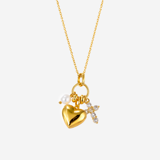 Gold-plated Titanium Necklace With Charms