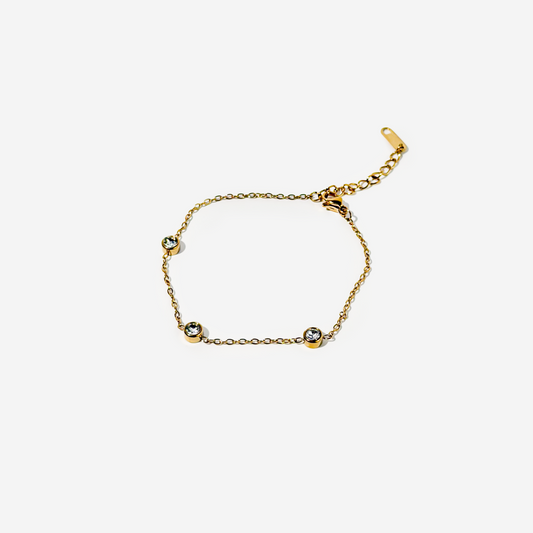 Gold-plated Titanium With Stone Bracelet