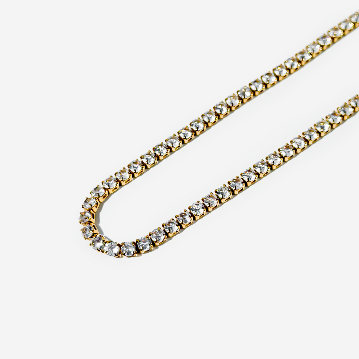 Gold-plated Titanium White Stone Necklace