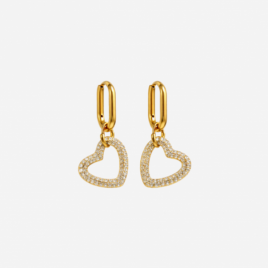 14K Gold-plated Heart Shaped Earrings