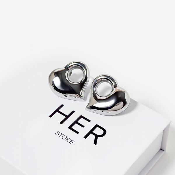 მოოქროვილი ტიტანის გულის ფორმის საყურეები