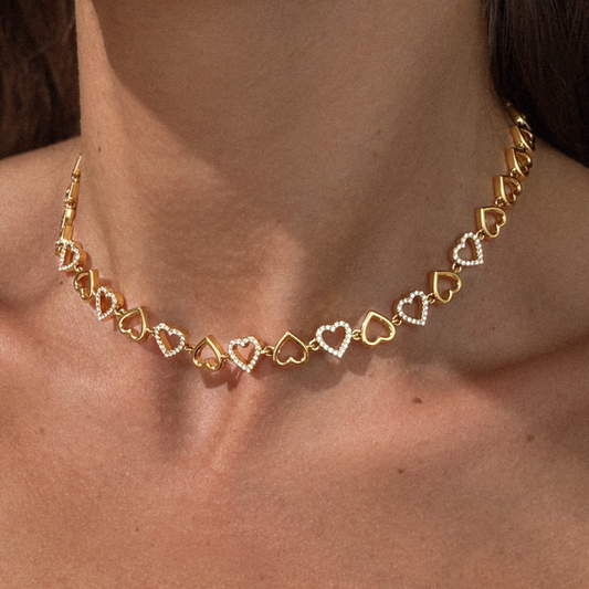 Gold-plated Titanium Heart Shaped Necklace