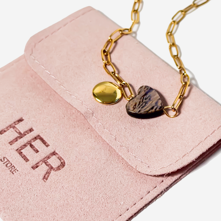 Gold-plated Titanium Heart Shaped Bracelet