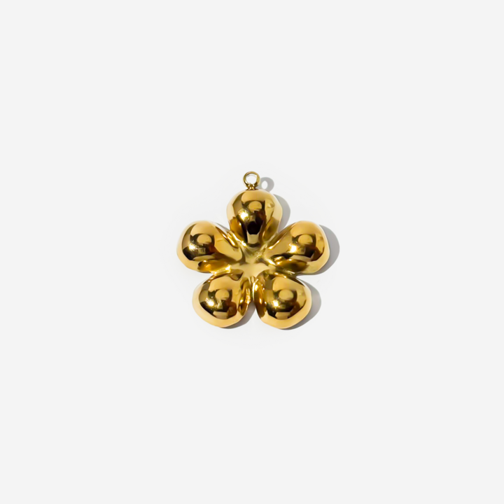 Gold-plated Titanium Flower Shaped Charm