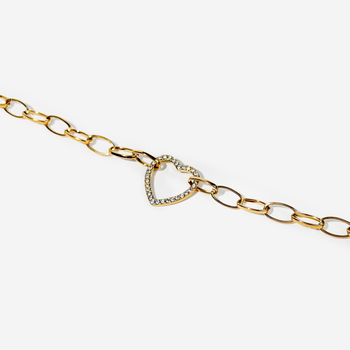 Gold-plated Titanium Heart Shaped Bracelet