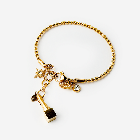 Gold-plated Titanium Bracelet With Charms
