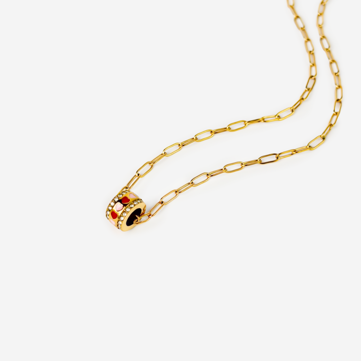 Gold-plated Titanium with Hearts Necklace