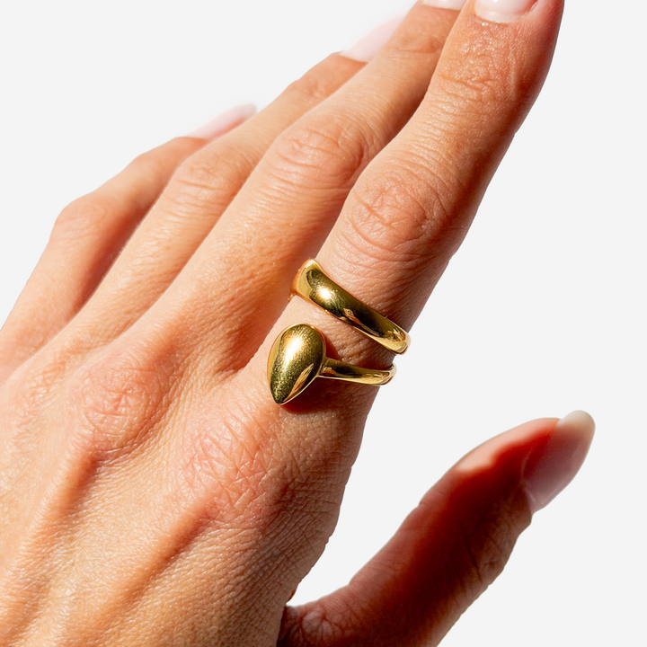 Gold-plated Titanium Italian Collection Ring