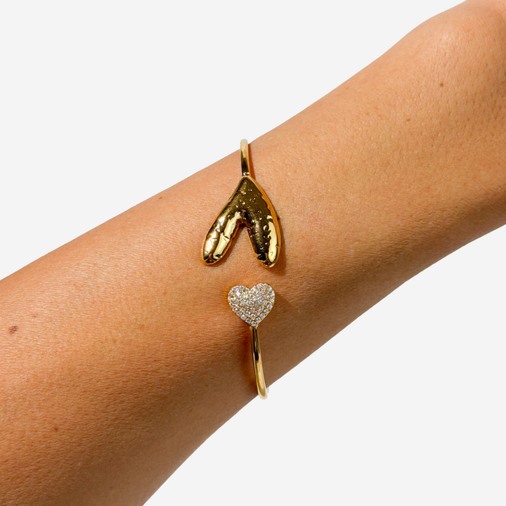 Heart Shaped Gold-plated Titanium Bracelet