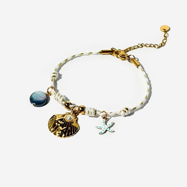 Gold-Plated Titanium Bracelet with Sea Details