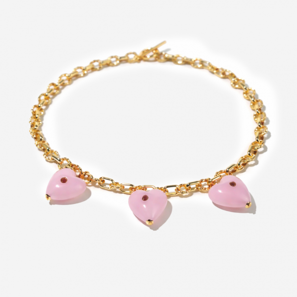 Gold-plated Titanium Heart Shaped Necklace