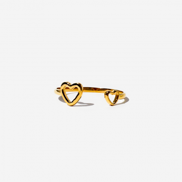 Gold-plated Titanium Heart Shaped Ring
