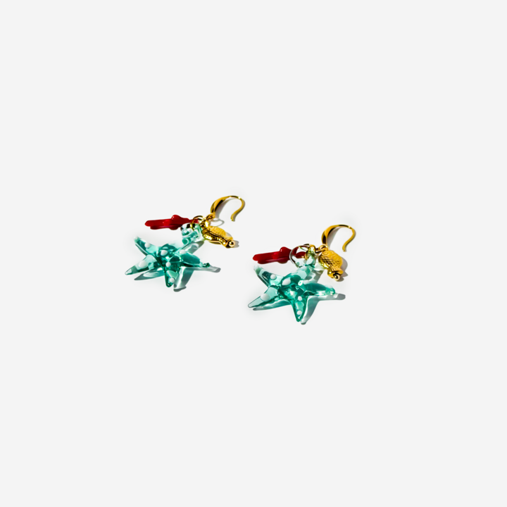 Gold-Plated Titanium Starfish Earrings