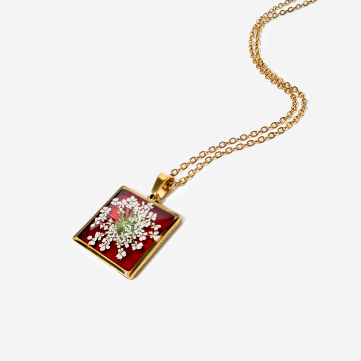 Handmade Natural with Flowers Necklace