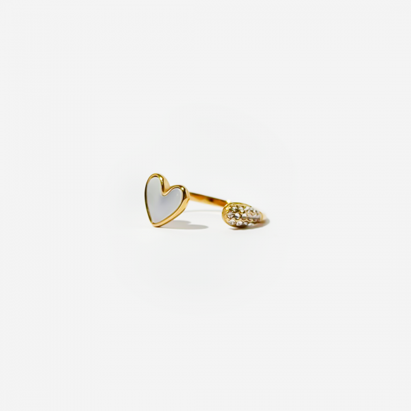Gold-plated Titanium Heart Shaped Ring