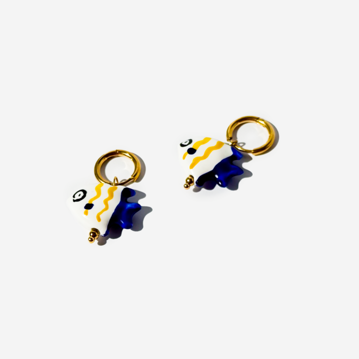 Gold-Plated Titanium Fish Earrings