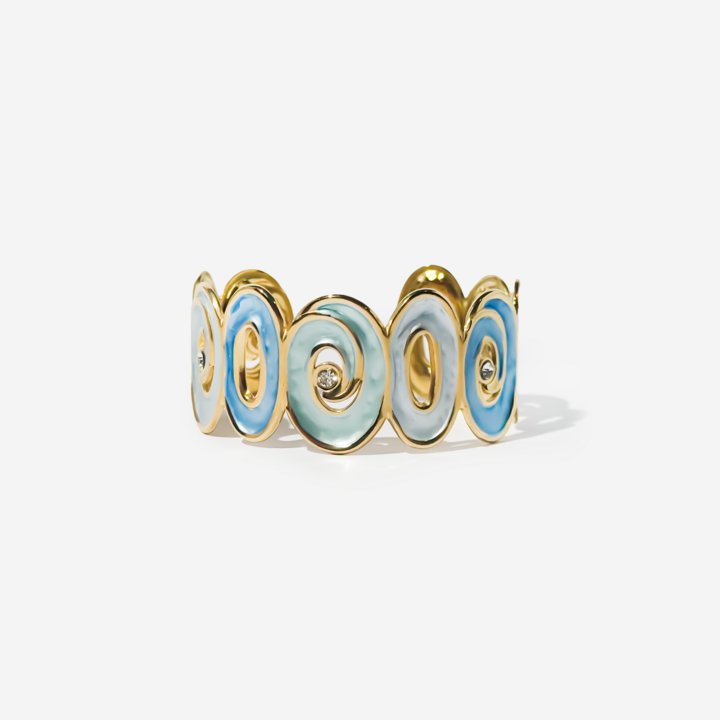 Gold-plated Titanium Light Blue Bracelet