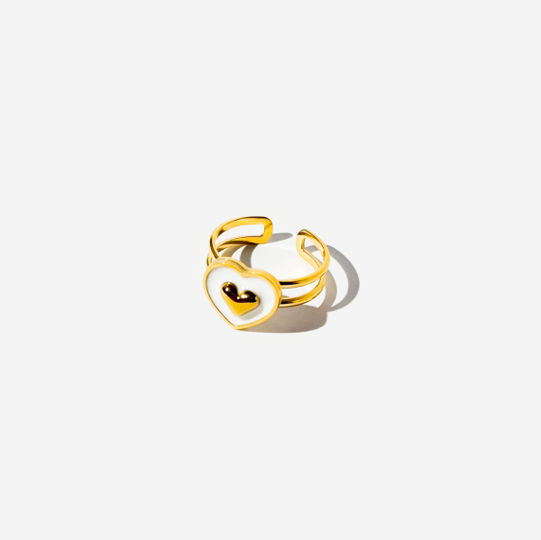 Heart Shaped Gold-plated Titanium Ring
