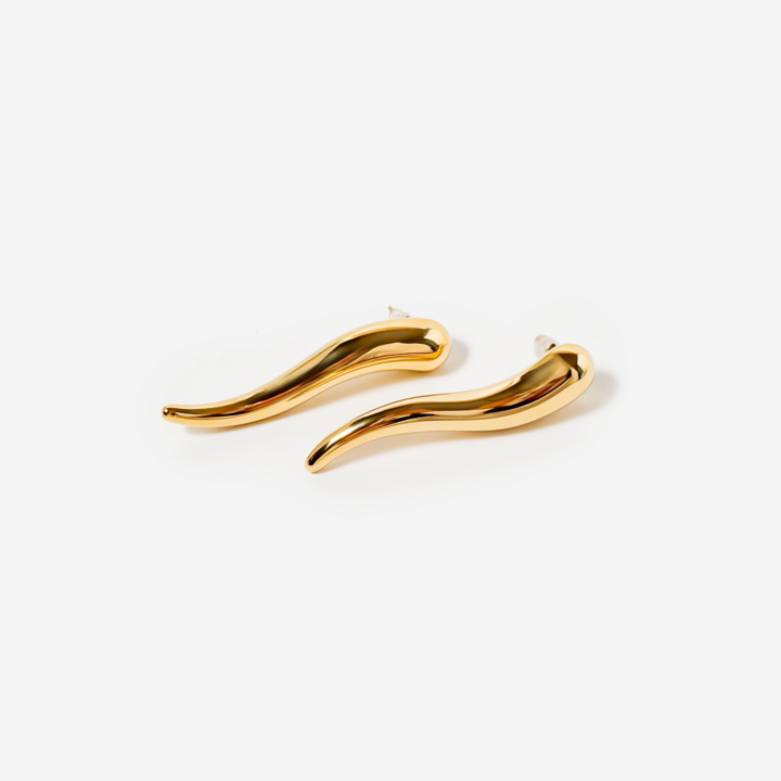 Gold-plated Titanium Pepper Shaped Earrings