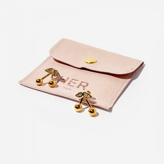 Gold-plated Titanium Cherry Shaped Earrings