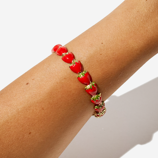 Strawberry Shaped Gold-plated Titanium Bracelet