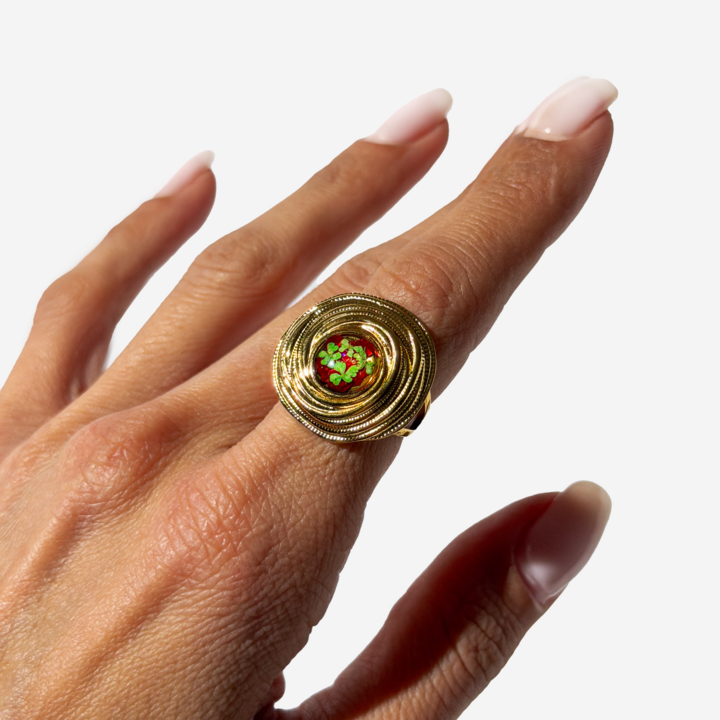 Handmade Natural with Flowers Ring