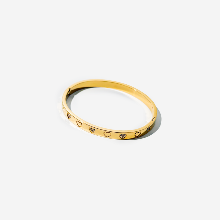 Gold-plated Titanium with Hearts Bracelet