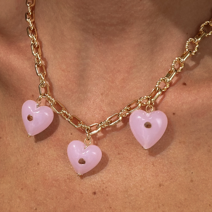 Gold-plated Titanium Heart Shaped Necklace