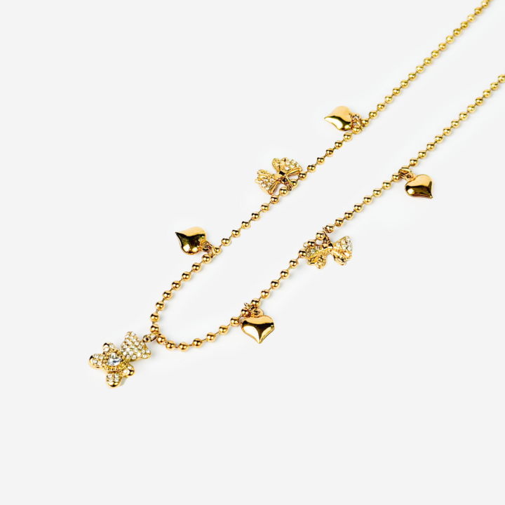Gold-plated Titanium Necklace With Charms