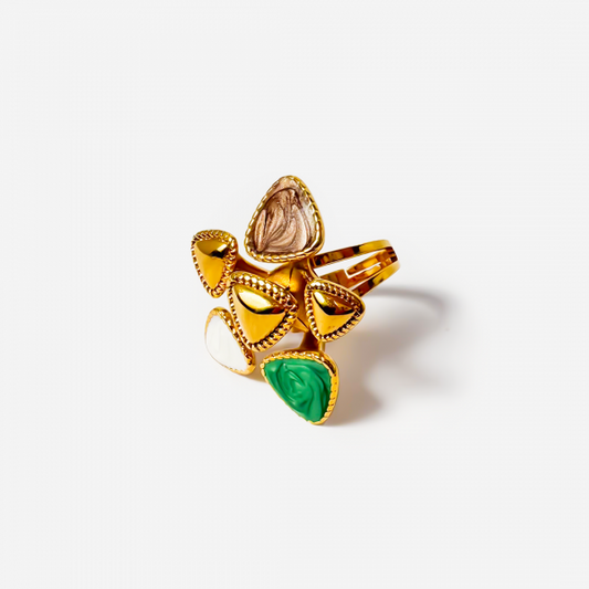 Gold-plated Titanium Colorful Ring