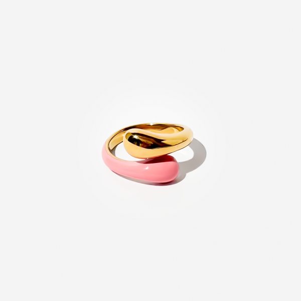 Gold-plated Titanium Pink Ring