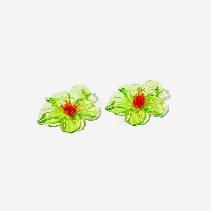 Green Acrylic Earrings