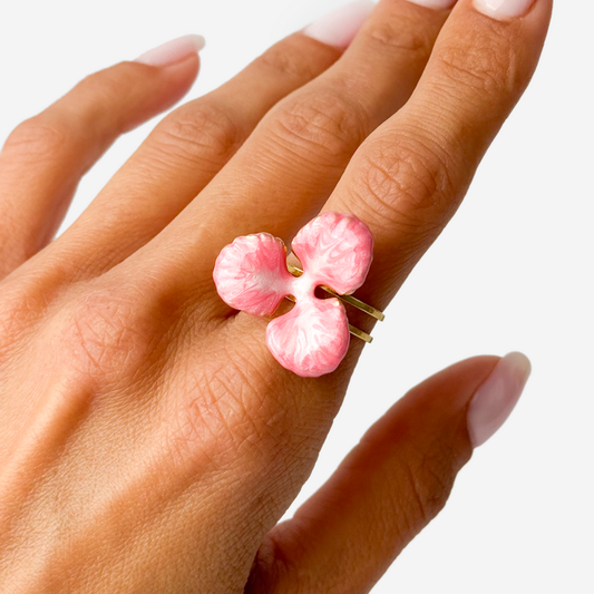 Gold-plated Titanium Flower Shaped Ring