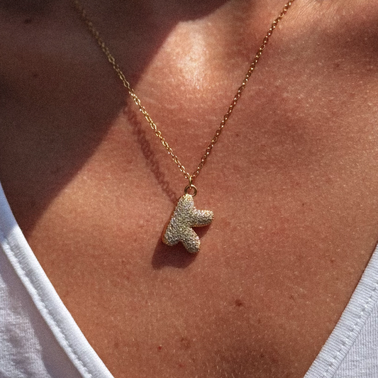 Gold-plated Titanium K Necklace