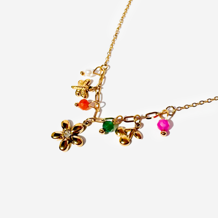 Flower Shape Gold-plated Titanium Bracelet