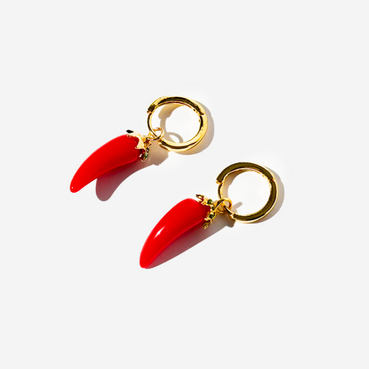 Pepper Shaped Gold-plated Titanium Earrings