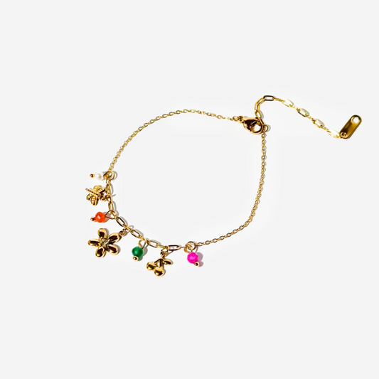 Flower Shape Gold-plated Titanium Bracelet