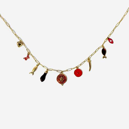 Gold-plated Titanium Necklace With Charms